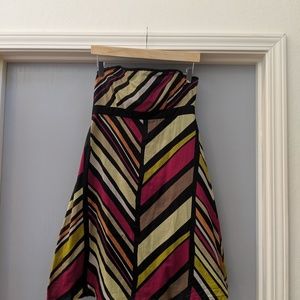 Strapless multicolored dress